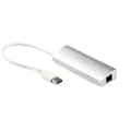 Miniatyrbild 1 av 6: 3-portars bärbar aluminium USB 3.0-hub med Gigabit Ethernet-nätverksadapter integrerad kabel