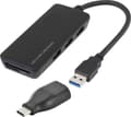 Miniatyrbild 1 av 5: Renkforce 3 Ports USB 3.2 Gen 1 Hub med inbyggd SD-kortläsare Svart