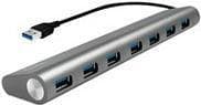 Logilink USB 3.0 Hub 7-portar med kortläsare, aluminium - Hub - 7 x SuperSpeed USB 3.0 - Desktop (UA0308)