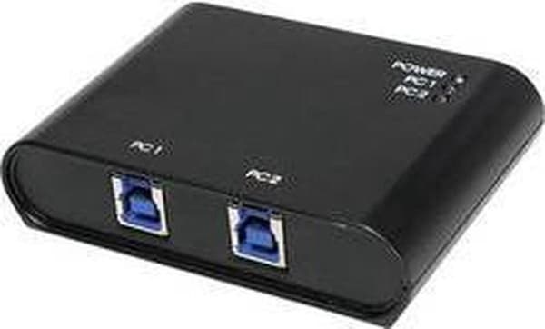 LogiLink UA0216 2 portar USB 3.2 Gen 1 switch (USB 3.0) Svart