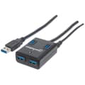 Miniatyrbild 1 av 5: Manhattan USB 3.0 Hub (4 portar, strömförsörjning via nätadapter eller USB) 162302 svart