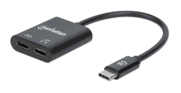 MANHATTAN USB-C til 3,5 mm jack-lydadapter & PD-opladningsport