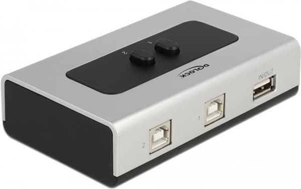 Delock - USB-switch til deling af eksterne enheder - 2 x USB2.0 - Desktop (87761)