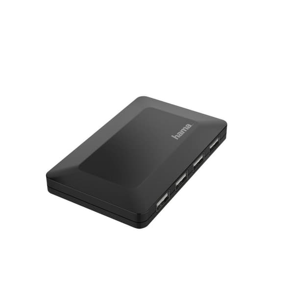 Hama USB 2.0 hub 4-vägsadapter (splitter med 4 portar, extern USB-distributör med strömförsörjningsenhet USB-kabel för PC, notebook, laptop med Window