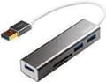 Miniatyrbild 1 av 6: LogiLink UA0306 USB 3.0 HUB, 3-portar, med kortläsare antracit
