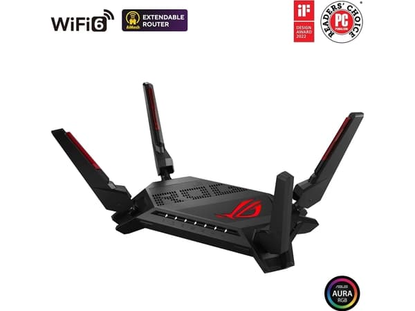 ASUS ROG Rapture GT-AX6000 WiFi 6 Gaming Router AX6000 Dual-Band, 1x 2.5GbE LAN, 4x GbE LAN, AiMesh