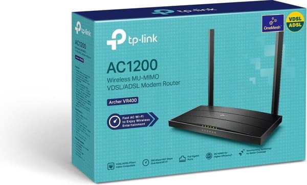 TP-LINK AC1200 Trådløs MU-MIMO VDSL/ADSL Modem Router