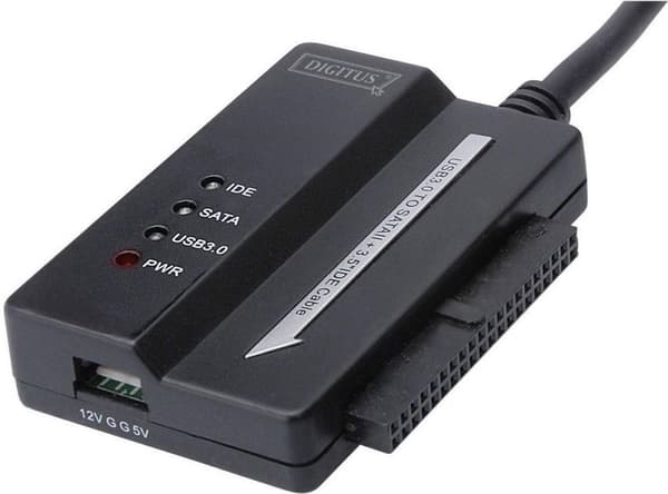 Digitus USB 3.2 Gen 1 (USB 3.0) -liitäntäkaapeli [1 x USB 3.2 Gen 1 -pistoke A (USB 3.0) - 1 x SATA-yhdistelmäliitäntä 15+7-nastainen, IDE-liitäntä 40