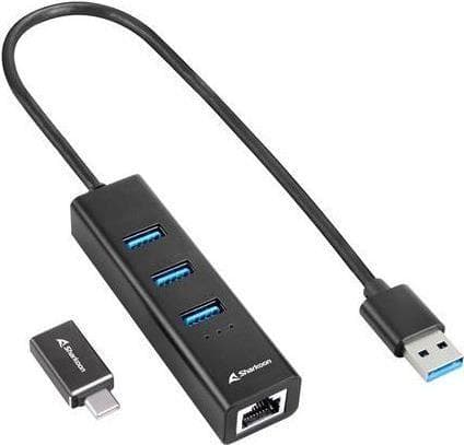 Sharkoon 3-ports USB 3.2 Gen 1 Aluminium Hub (37575)