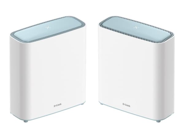 D-Link EAGLE PRO AI M32-2 - Wifi-system - (2 routrar) - upp till 510 kvadratmeter - mesh 1GbE - Wi-Fi 6 - Dubbelband Vit