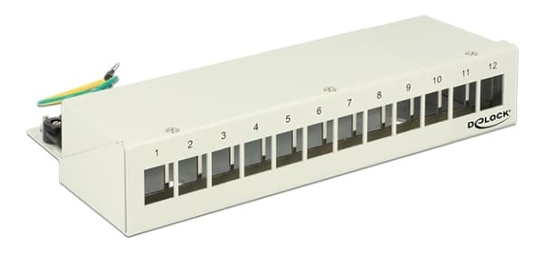 DeLOCK kytkentäpaneeli, 12 porttia, Keystone, suojattu, harmaa