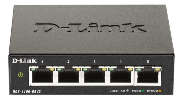 D-Link 5-port Gigabit smart administrert svitsj Sort
