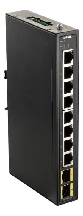 D-Link 8-ports Gigabit Industrial Switch inkludert 2 x 100/1000M SFP Sort