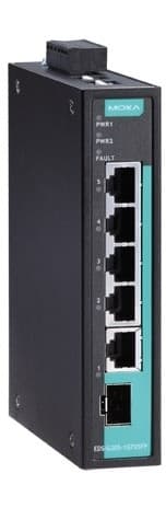 Moxa EDS-G205-1GTXSFP, 5-portars Gigabit switch, redundant ström, sv