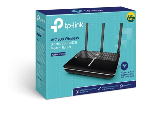 tplink AC1600 Trådløs VDSL/ADSL Mod. Route. 4xGBLAN-porter 2,4/5 GHz