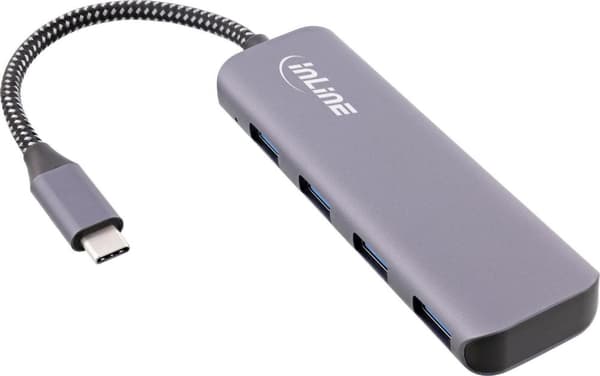 USB 3.2 Hub Type-C - 4x A 10Gb/s metallikotelo harmaa (33271R)