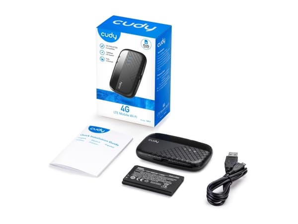 Cudy MF4, Wi-Fi 4 (802.11n), Enkeltbånd (2.4 GHz), 3G, 4G, Sort, Bærbar Router