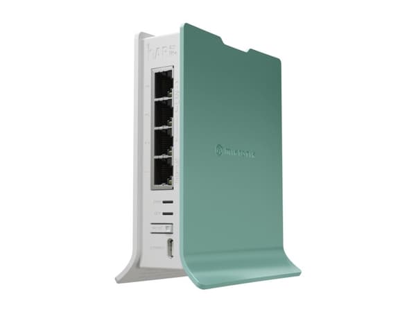 Mikrotik hAP, Wi-Fi 6 (802.11ax), Yksi kaista (2,4 GHz), Ethernet LAN, Vihreä, Valkoinen, Pöytäreititin