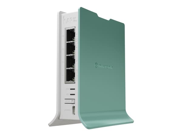 MikroTik hAP ax lite - Trådløs ruter 3-portssvitsj - 1GbE - Wi-Fi 6 - 2,4 GHz Grønn, Hvit