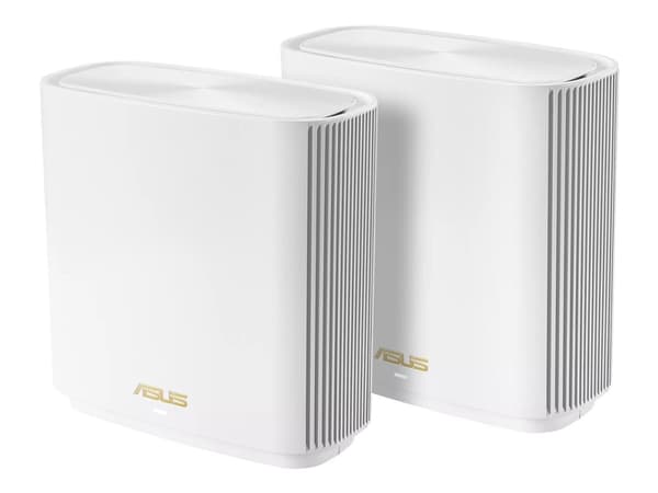 ASUS ZenWiFi AX (XT8) V2 - Wi-Fi-system - (2 rutere) - inntil 5500 kvadratfot - maske 1GbE, 2.5GbE - Wi-Fi 6 - Trippelbånd Hvit