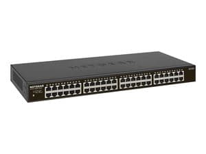 Netgear 48PT GIGE IKKE-ADMINISTRERT RACKMONTERT SVITSJ Sort