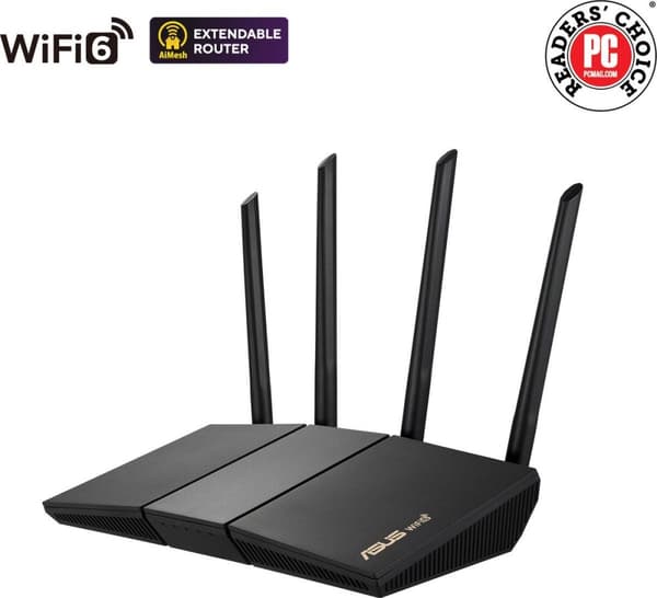 ASUS RT-AX57 trådlös router Gigabit Ethernet Dual-band (2,4 GHz / 5 GHz) Svart