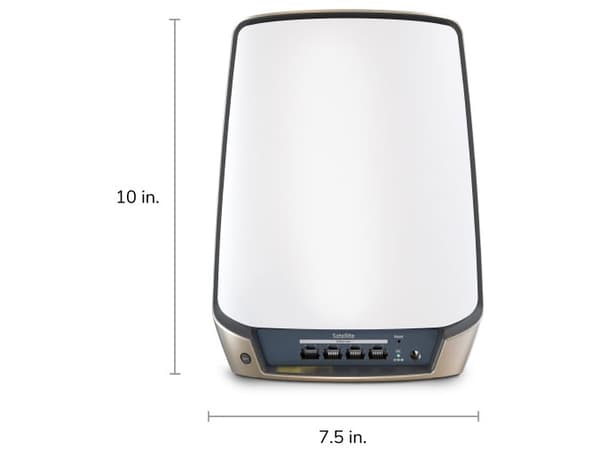 NETGEAR Orbi 860 AX6000 WiFi Satellite, Valkoinen, Sisäinen, Verkkosatelliitti, 180 m², Kolmikaista (2,4 GHz/5 GHz/5 GHz), Wi-Fi 6 (802.11ax)