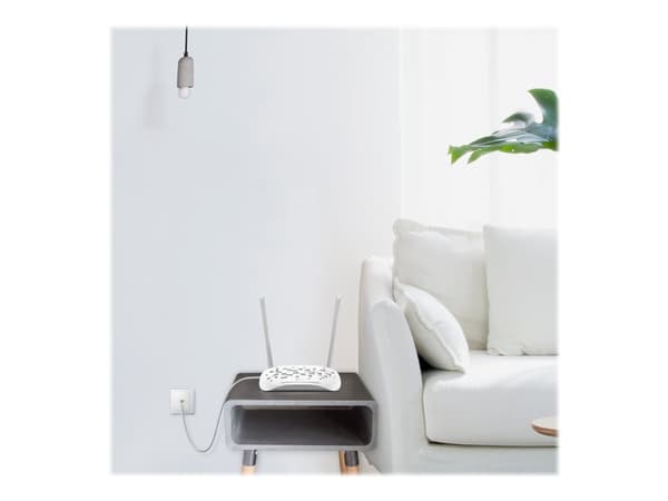 TP-Link TD-W9960, Wi-Fi 4 (802.11n), Yksi kaista (2,4 GHz), Ethernet LAN, VDSL2, Valkoinen, Pöytäreititin