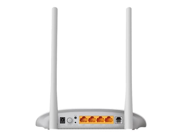 TP-Link TD-W9960, Wi-Fi 4 (802.11n), Yksi kaista (2,4 GHz), Ethernet LAN, VDSL2, Valkoinen, Pöytäreititin