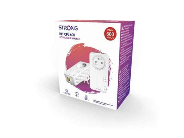 Strong Powerline 600 Duo, 600 Mbit/s, IEEE 802.3, IEEE 802.3u, Typ F, 10,100 Mbit/s, HomePlug AV, 128-bit AES