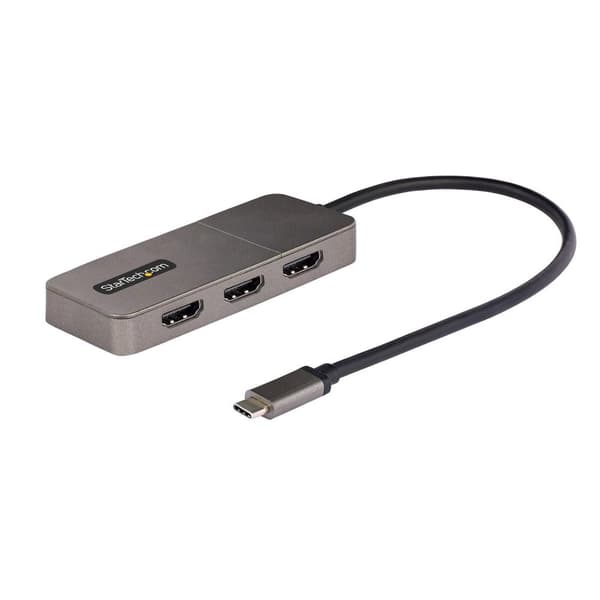 StarTech.com 3-porttinen USB-C MST -keskitin, USB Type-C - 3x HDMI-monimonitorisovitin kannettavalle tietokoneelle, kolminkertainen HDMI jopa 4K 60 Hz