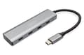 Pikkukuva 1 / 8: Digitus USB-C 4 -porttinen HUB - USB 3.2 Gen 1 (3.1 Gen 1) Type-C - USB 3.2 Gen 1 (3.1 Gen 1) Type-C - 5000 Mbit/s - Harmaa - Alumiini - Pyöreä kaapel