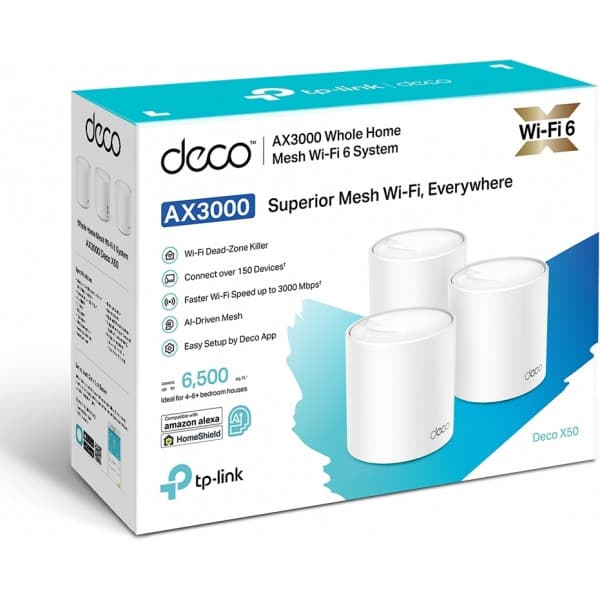 TP-LINK Deco X50 WiFi 6 -Mesh-järjestelmä, 3-pack