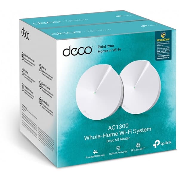 TP-LINK Deco M5 WiFi Mesh-system, 2-pakke