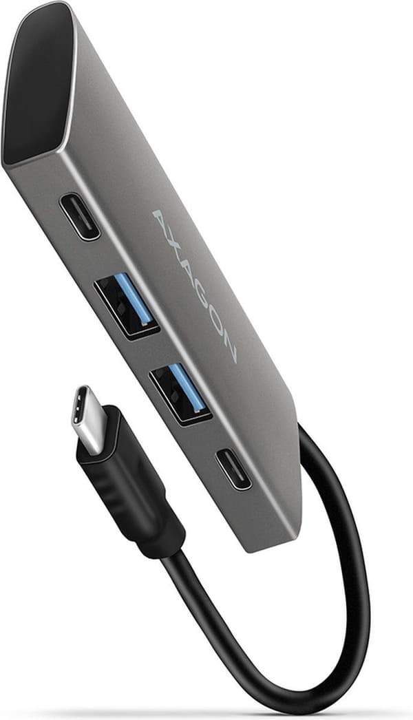 Axagon HMC-4G2 - USB 3.2 Gen 2 (3.1 Gen 2) Typ-C - USB 3.2 Gen 2 (3.1 Gen 2) Typ-A - USB 3.2 Gen 2 (3.1 Gen 2) Typ-C - 10000 Mbit/s - Metall - 0,13 m