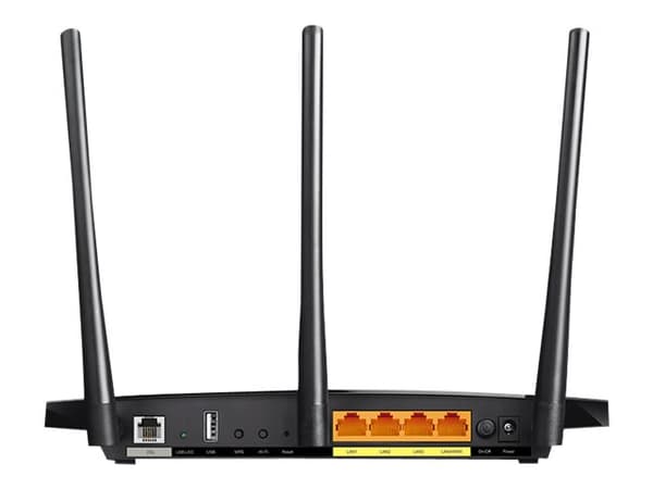 TP-Link Archer VR400, Wi-Fi 5 (802.11ac), Dual-band (2,4 GHz / 5 GHz), Nätverksansluten (Ethernet), ADSL2+, Svart, Bordsrouter