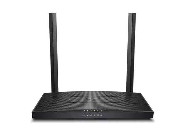 TP-Link Archer VR400, Wi-Fi 5 (802.11ac), Dual-band (2,4 GHz / 5 GHz), Nätverksansluten (Ethernet), ADSL2+, Svart, Bordsrouter