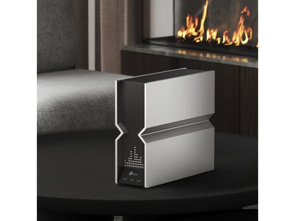TP-Link Archer BE800, Wi-Fi 7 (802.11be), Triband (2,4 GHz/5 GHz/6 GHz), Nätverksansluten (Ethernet), Svart, Rostfritt stål, Bordsrouter