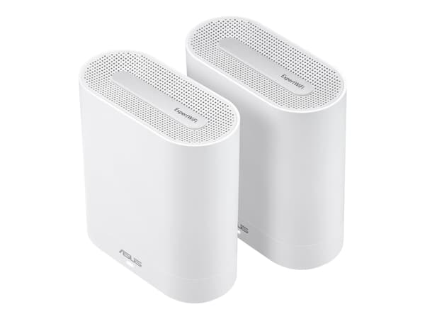 ASUS ExpertWiFi EBM68 - Wi-Fi-system - (2 rutere) 1GbE - Wi-Fi 6 - Dobbeltbånd Hvit