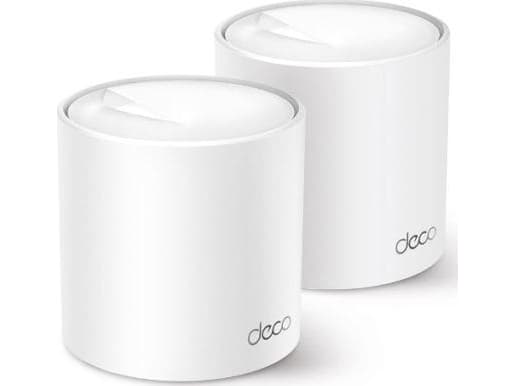TP-Link Deco X50 (2-pack), Vit, Intern, CE: &lt;20 dBm (2,4 GHz) &lt;23 dBm (5 GHz) FCC: &lt;30 dBm (2,4 GHz) &lt;30 dBm (5 GHz), 0 - 40 °C, -40 - 70