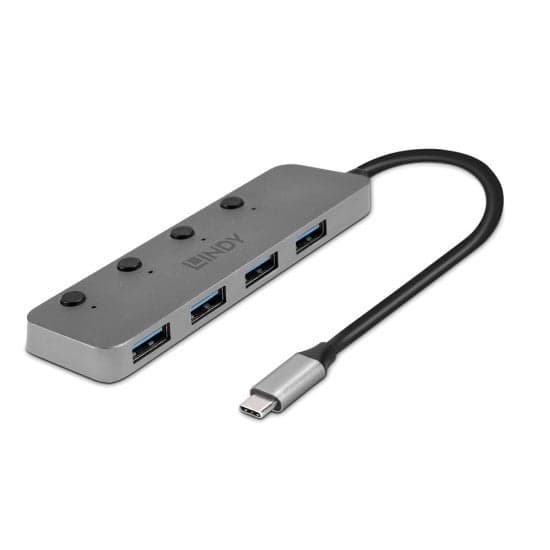 Lindy 43383 - USB 3.2 Gen 1 (3.1 Gen 1) Typ-C - USB 3.2 Gen 1 (3.1 Gen 1) Typ-A - 5000 Mbit/s - Grå - Akrylnitril-butadien-styren (ABS) - Aluminium -