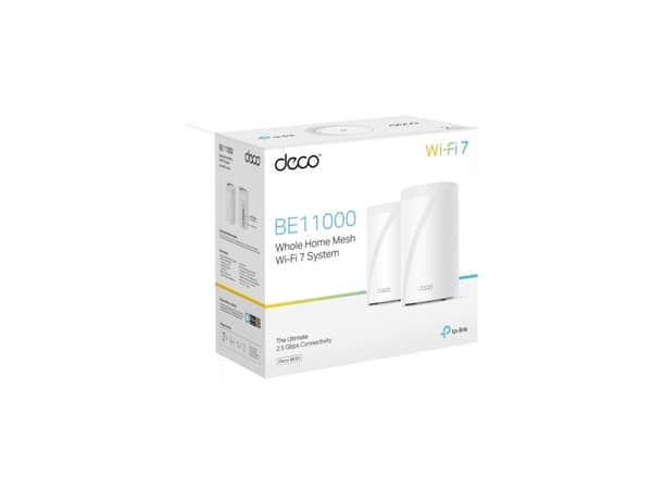 TP-Link Deco BE65, Vit, Intern, Mesh-system, Triband (2,4 GHz/5 GHz/6 GHz), Wi-Fi 7 (802.11be), 11000 Mbit/s