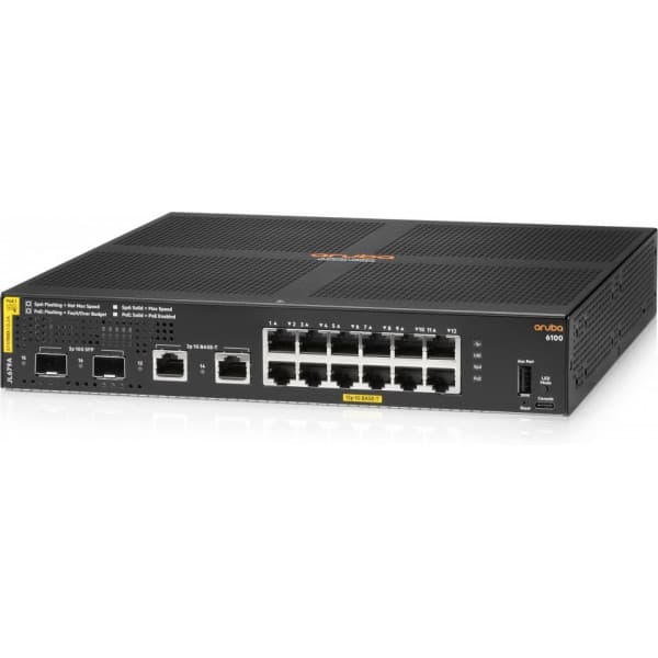 HPE Aruba 6100 12G Class4 PoE 2G/2SFP+ 139W 12port switch