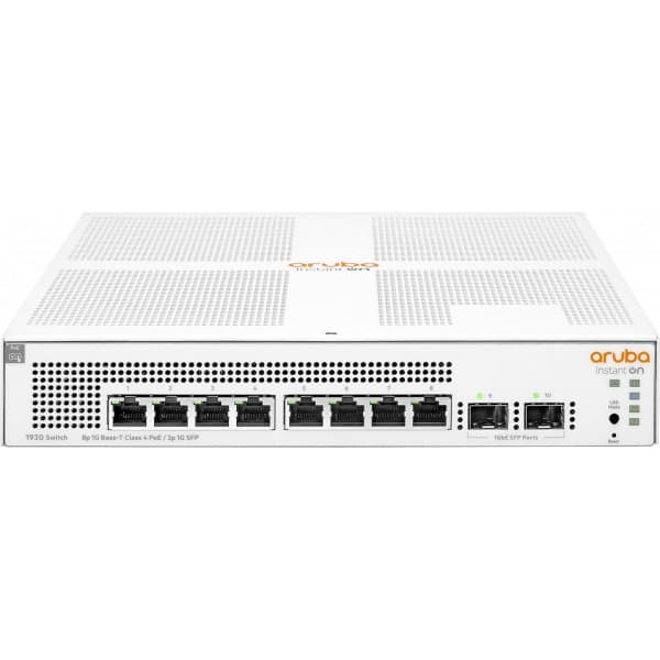 Aruba Instant On 1930 8G Class4 PoE 2SFP 124W Switch 8portet switch Hvid
