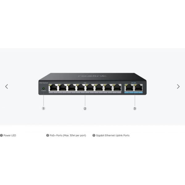 Reolink RLAPS1 10port Power over Ethernet+ switch