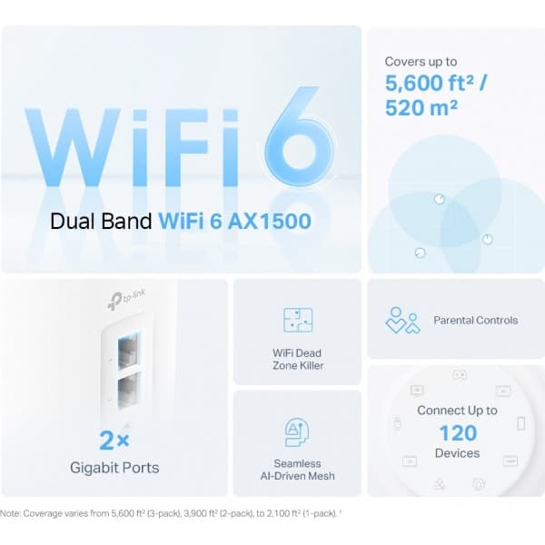TP-LINK Deco X10 WiFi 6 -Mesh-system, 3-pack