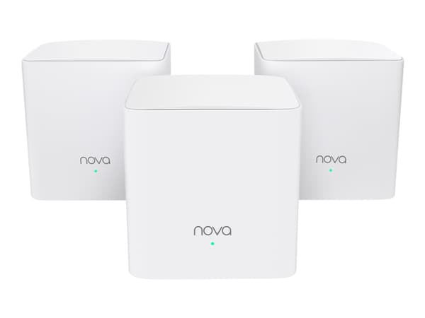 Tenda Nova MW5C - Wi-Fi-system - (3 rutere) - inntil 3500 kvadratfot - maske 1GbE - Wi-Fi 5 - Dobbeltbånd