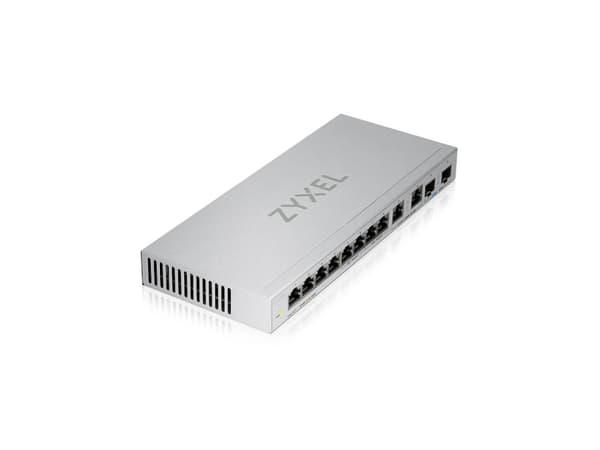Zyxel XGS1010-12 - V2 - switch - Administrerad - 8 x 10/100/1000 + 2 x 100/1000/2.5G + 2 x 1 gigabit/10 gigabit SFP+ (upplänk) - skrivbordsmodell, vä