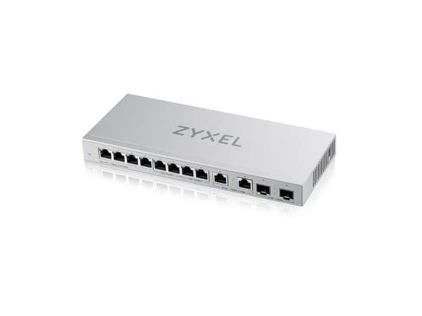 Zyxel XGS1010-12 - V2 - switch - Administrerad - 8 x 10/100/1000 + 2 x 100/1000/2.5G + 2 x 1 gigabit/10 gigabit SFP+ (upplänk) - skrivbordsmodell, vä