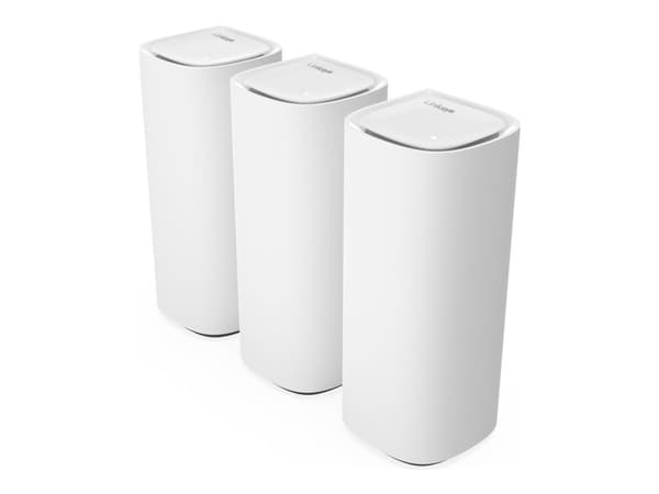 Linksys VELOP Pro 7 - Wi-Fi-system - (3 rutere) - inntil 9000 kvadratfot - maske 1GbE, 2.5GbE, Wi-Fi 7 - Wi-Fi 7 - Multibånd Hvit